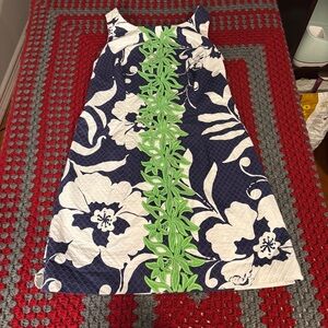 Lilly Pulitzer Delia Shift Dress Navy/White Johnny B Lace Front Size 2